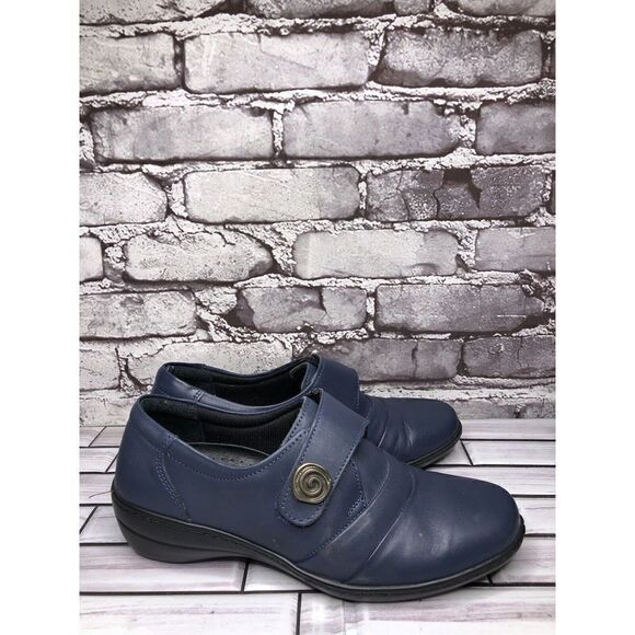 Spring Step Blue Leather Floral Casual Clogs Strap Shoes Women Sz 39EU/8.5M US - Picture 4 of 15